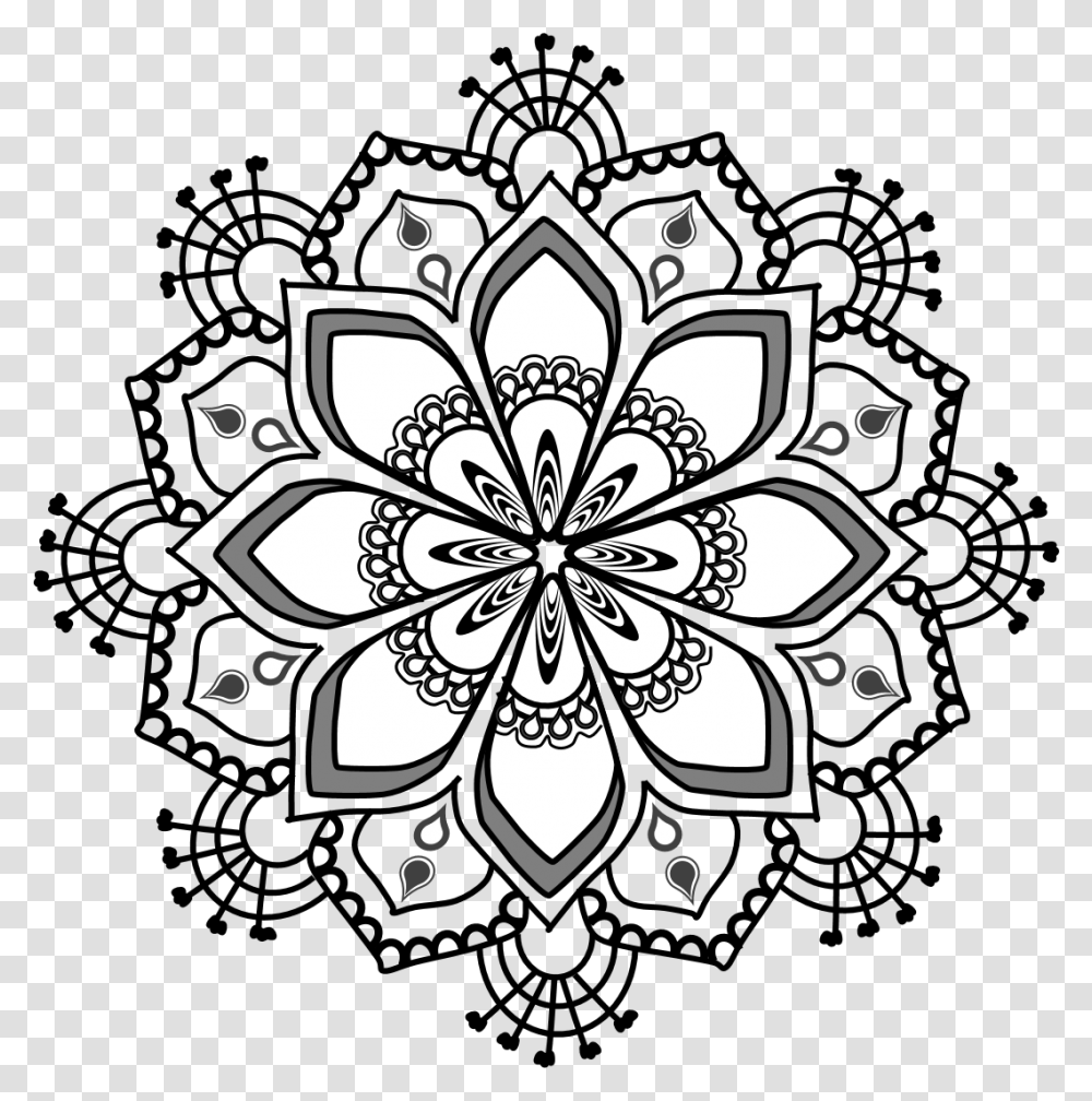 Free Series Rt Everyday Mandala Black And White, Floral Design, Pattern Transparent Png