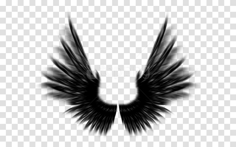 Free Shield With Wings Image With Black Angel Wings Photoshop, Bird, Animal, Emblem Transparent Png