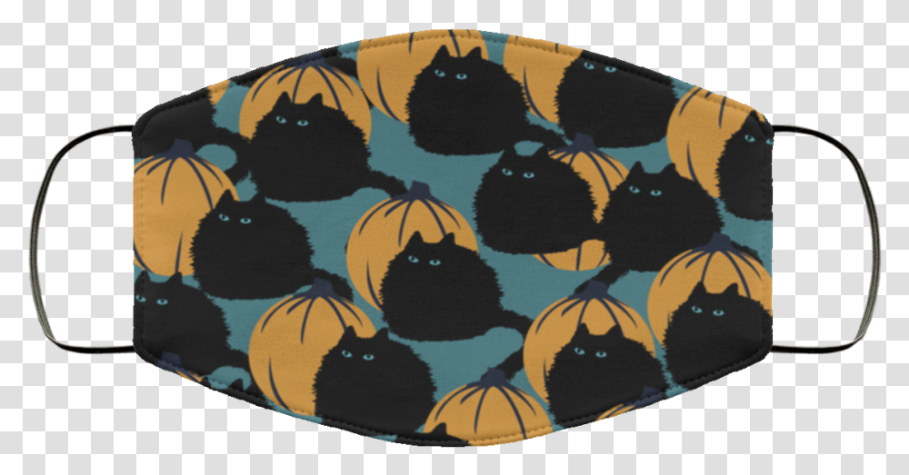 Free Shipping Black Fluffy Cat Halloween Pumpkin Cat Mom Funny Dragon Face Mask, Giant Panda, Mammal, Animal, Cushion Transparent Png