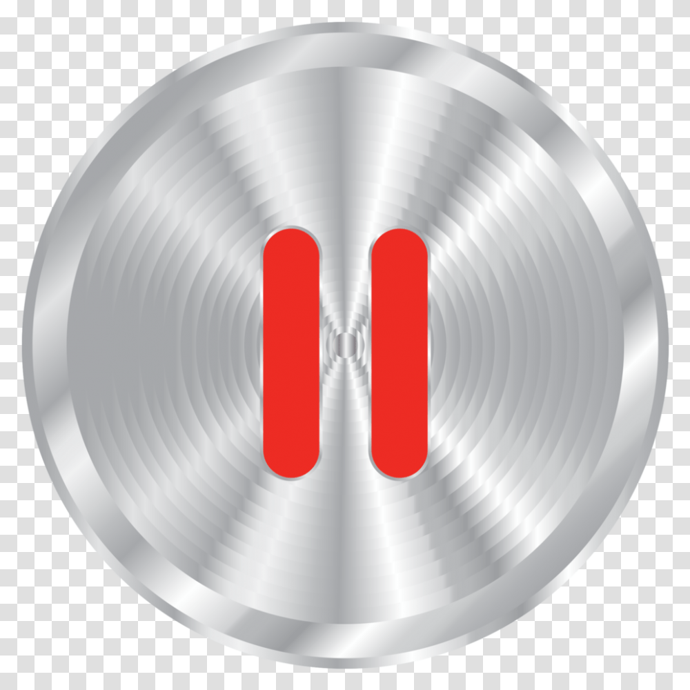Free Silver Music Button Pause With Pause Button Silver, Aluminium, Hubcap, Disk, Platinum Transparent Png