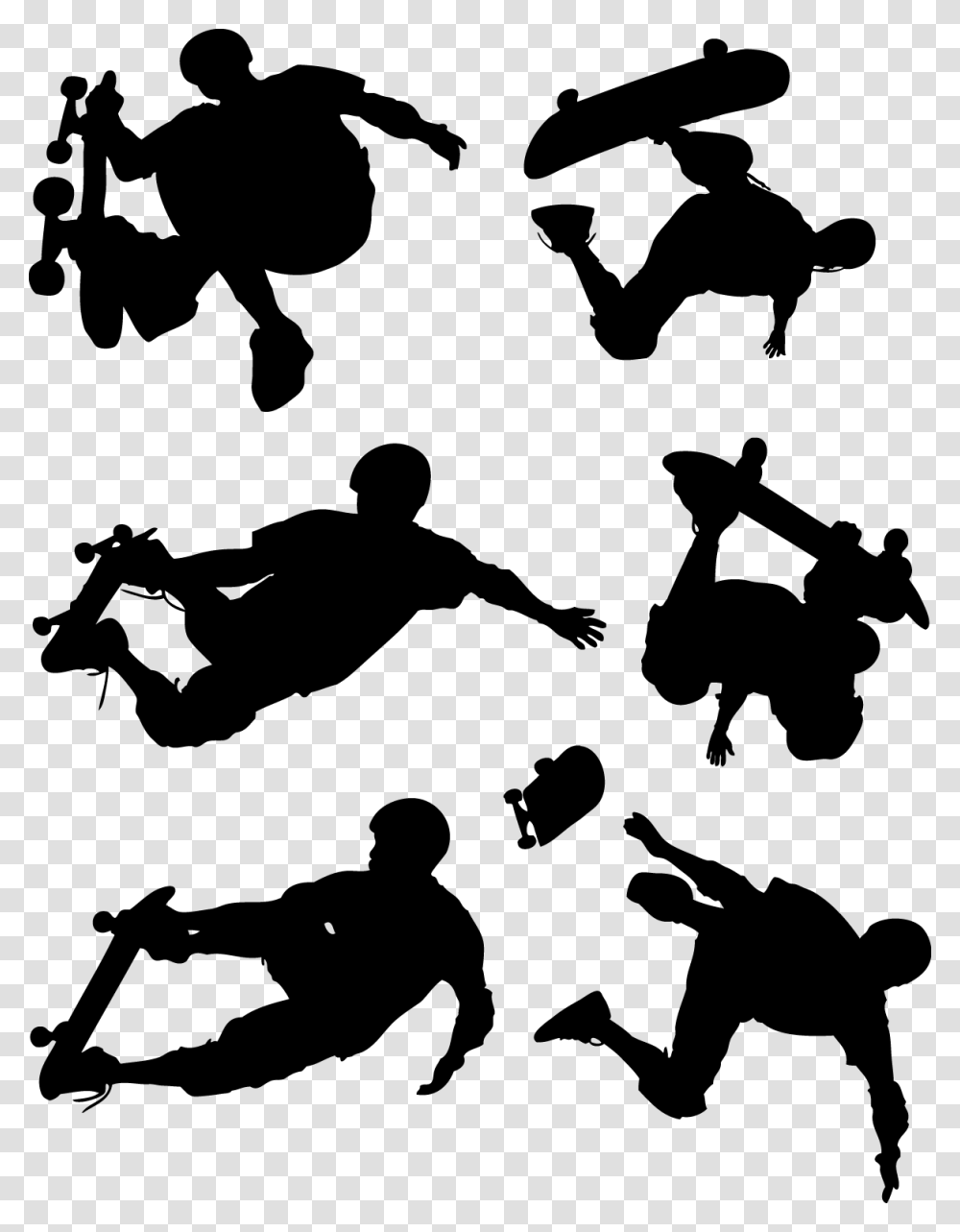 Free Skateboard Silhouettes, Person, Human, Stencil, Sport Transparent Png