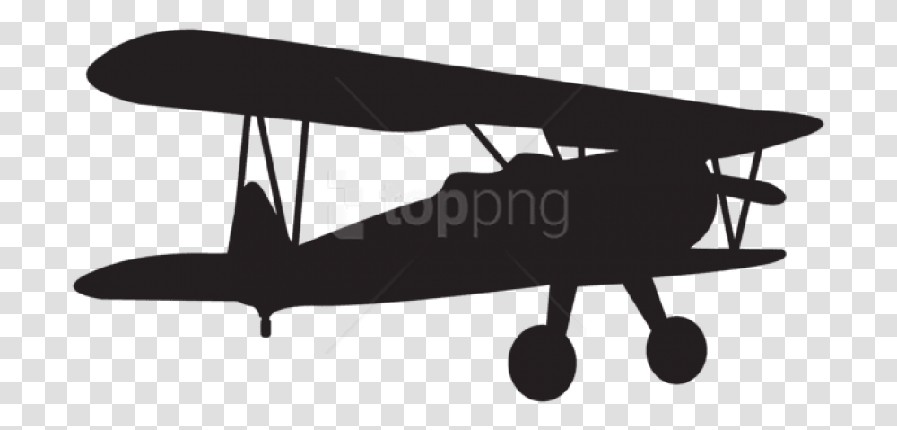 Free Small Plane Silhouette Propeller Plane Vintage Airplane Clipart Black And White, Vehicle, Transportation, Aircraft, Jet Transparent Png