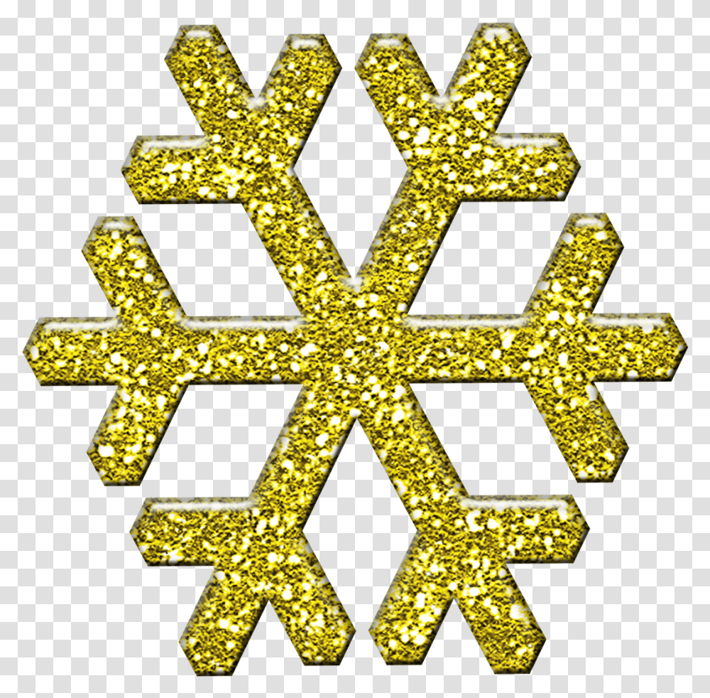 Free Snowflake Cliparts Gold Copos De Nieve, Cross, Crystal Transparent Png