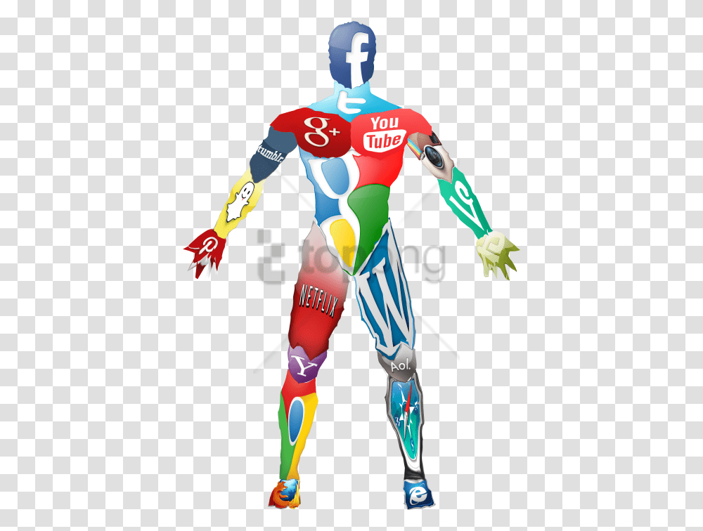 Free Social Media Icon Body Collage Social Media Icon Collage, Costume, Person, People, Sport Transparent Png