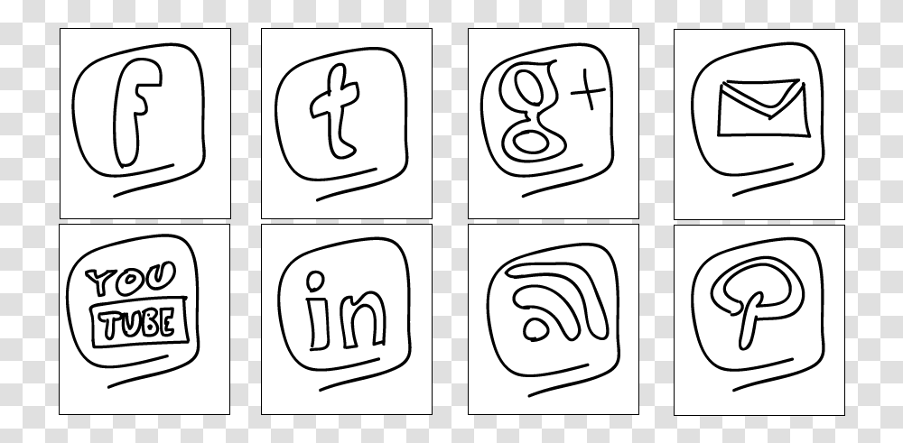 Free Social Media Icon Set Rainy Style Illustration, Stencil, Number Transparent Png