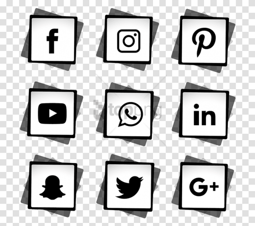 Free Social Media Logo White Image With Social Media Marketing Icon, Number, Alphabet Transparent Png