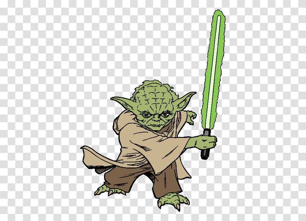 Free Star Wars Clip Art Clipart Star Wars Yoda Art Yoda With Lightsaber Drawing, Person, Human, Duel, Book Transparent Png