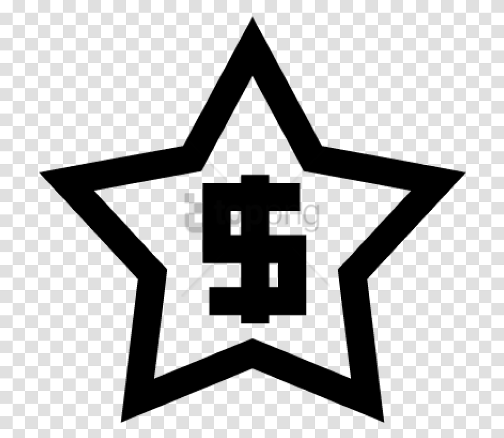 Free Star With Dollar Sign Image With, Star Symbol, Cross, Stencil Transparent Png