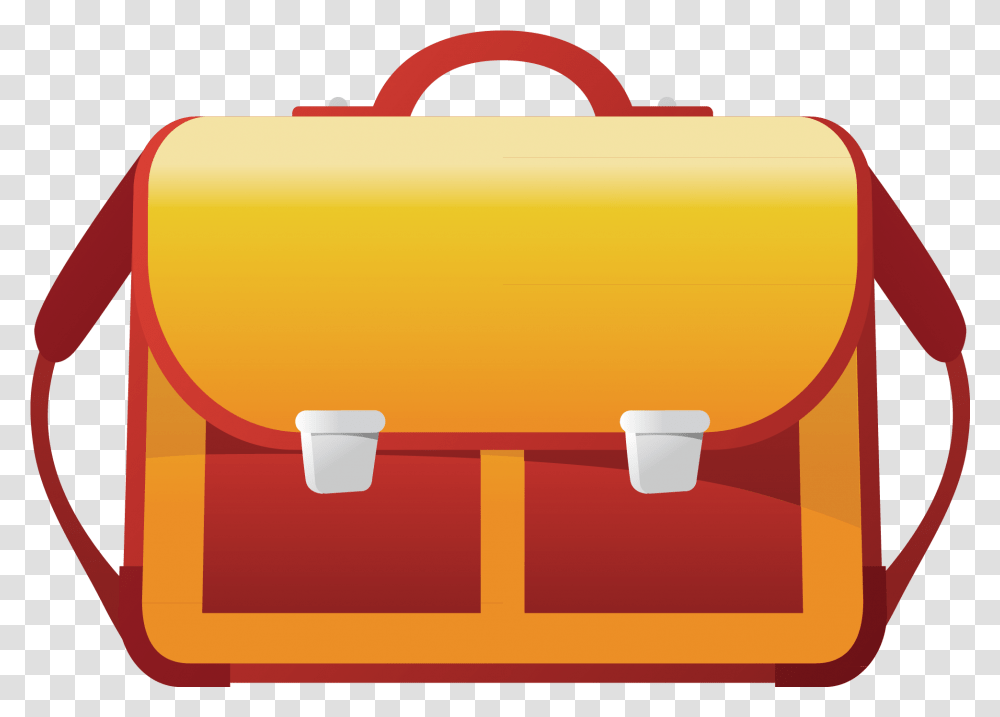 Free Stock Briefcase Clipart Orange Clipart School Bag Cartoon, Luggage, First Aid, Treasure, Suitcase Transparent Png
