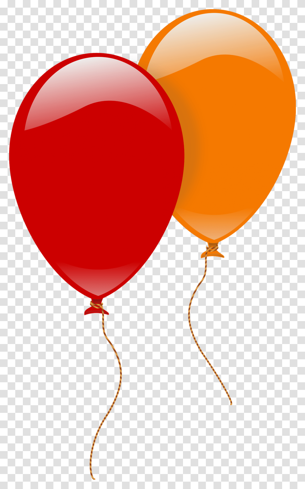 Free Stock Photo Illustration Of A Red And An Orange Balloon Transparent Png