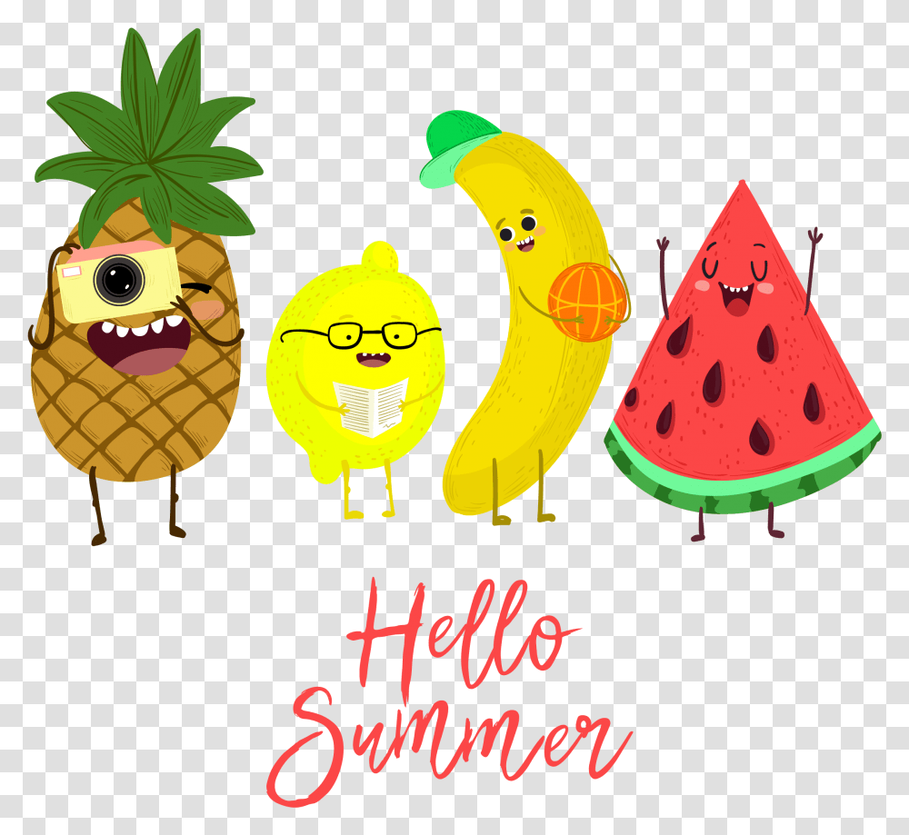 Free Summer Konfest Cute Pineapple Watermelon, Plant, Fruit, Food, Text Transparent Png