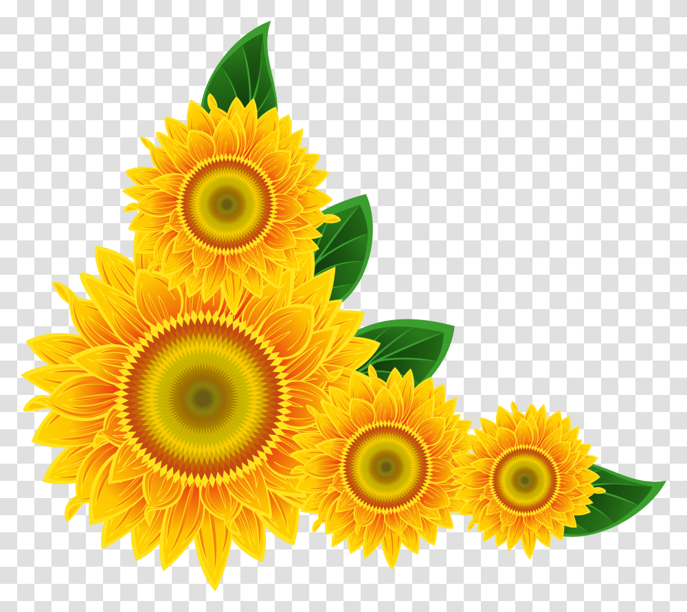 Free Sunflower Border Download Sunflower Corner Transparent Png