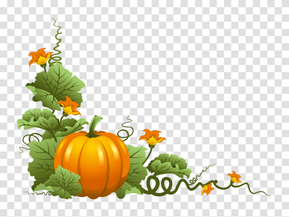 Free Thanksgiving Clip Art Borders, Plant, Green, Pumpkin, Vegetable Transparent Png