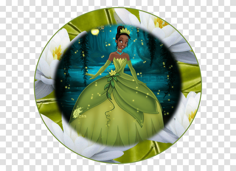 Free The Princess And The Frog Party Ideas Princess Tiana Green Dress, Sphere, Person, Female Transparent Png