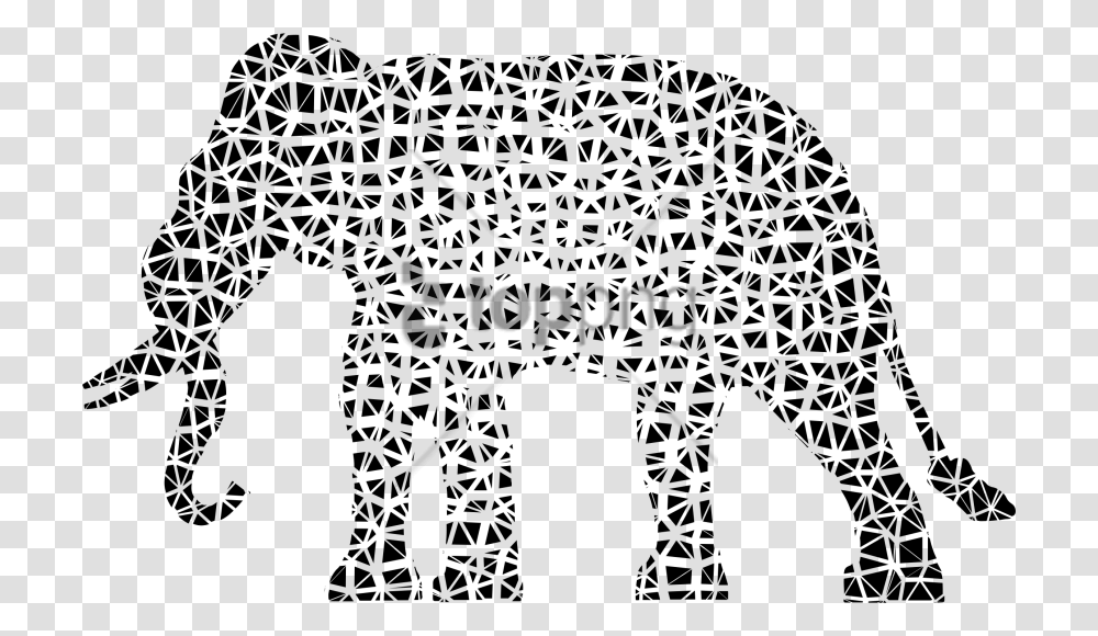 Free This Free Icons Design Of Elephant Silhouette, Cross, Stencil, Cheetah Transparent Png