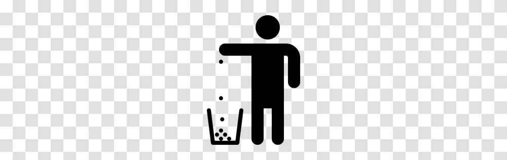 Free Throw Garbage Dustbin Man Throwing Clean Trash Icon, Gray, World Of Warcraft Transparent Png