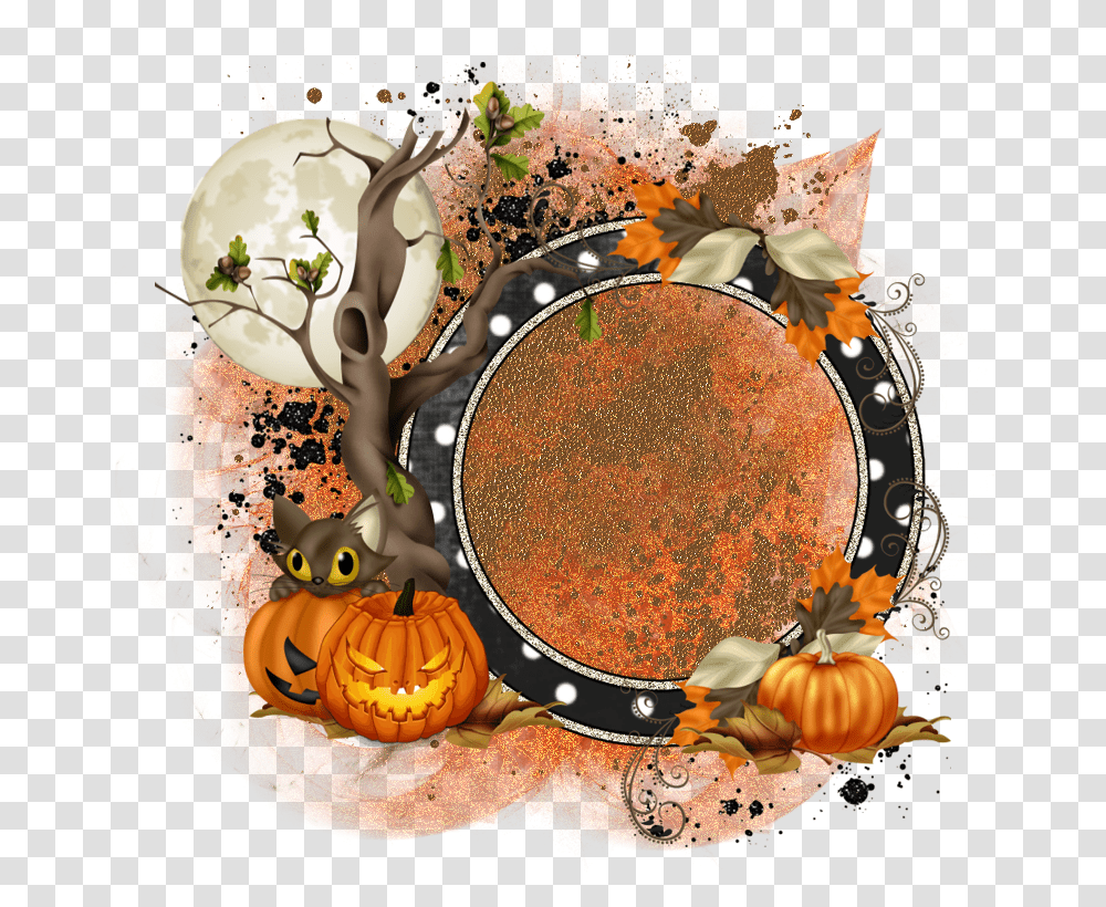 Free To Download Halloween Cluster Frame Element In Either Halloween Borders And Frames, Plant, Art, Poster, Advertisement Transparent Png