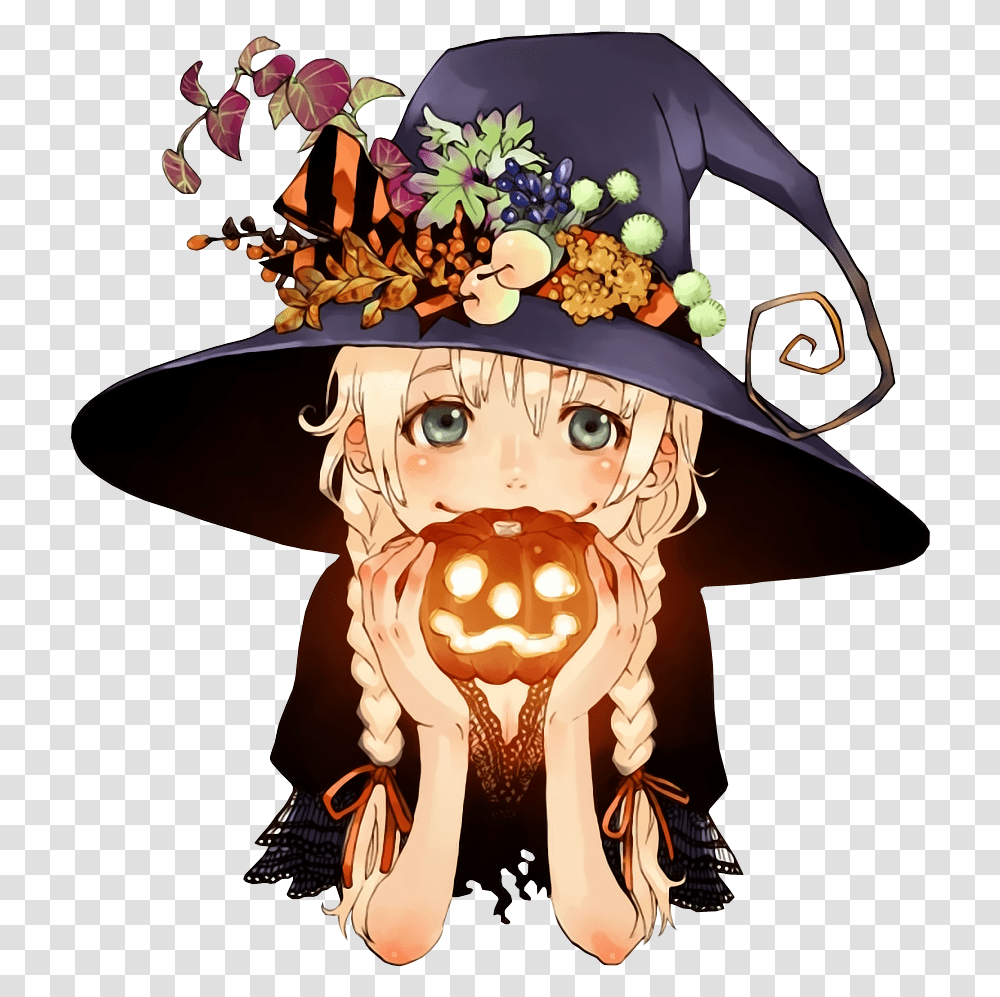 Free To Edit & Use In Category Witch Hat Clipar Cute Halloween Anime, Clothing, Graphics, Art, Person Transparent Png