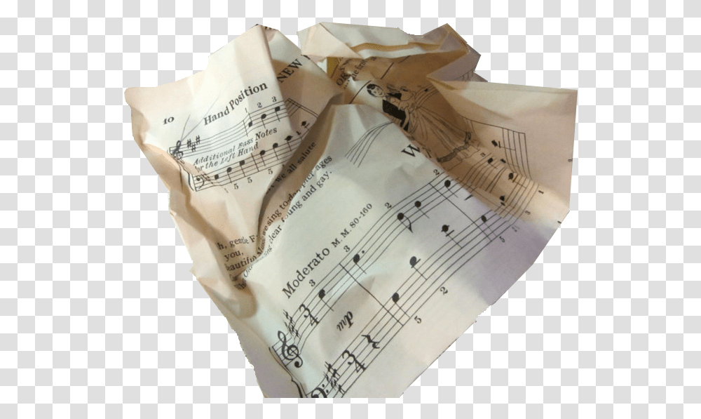 Free To Use Crumpled Up Sheet Music Paper Tote Bag, Shirt, Clothing, Apparel, Text Transparent Png