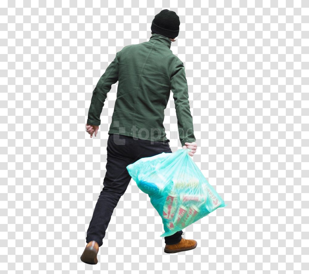 Free Trash Bag Images, Plastic Bag, Person, Human, Jacket Transparent Png
