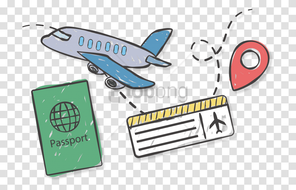 Free Travel Ticket Image With Background, Transportation, Vehicle, Aircraft, Airliner Transparent Png
