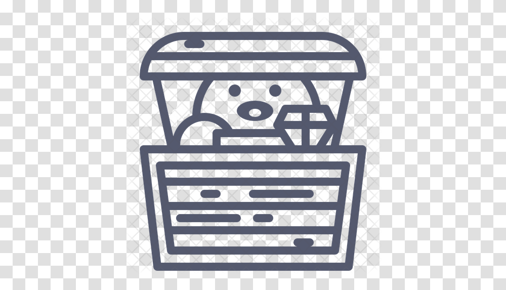 Free Treasure Chest Icon Of Line Style Kiosk Logo, Text, Rug, Transportation, Bumper Transparent Png