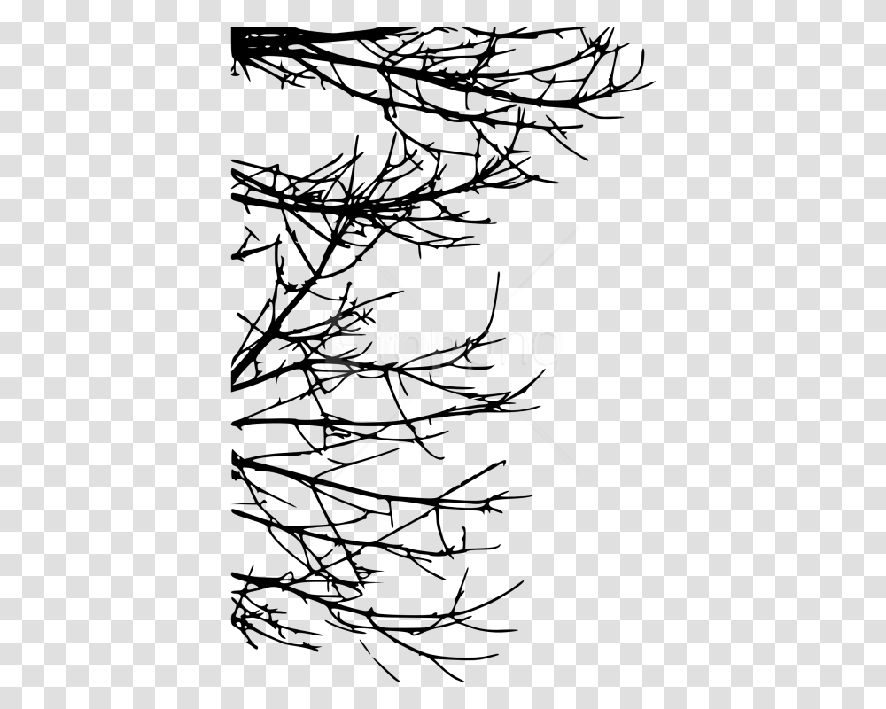 Free Tree Branch Twigs Silhouette, Leaf, Plant, Stencil Transparent Png
