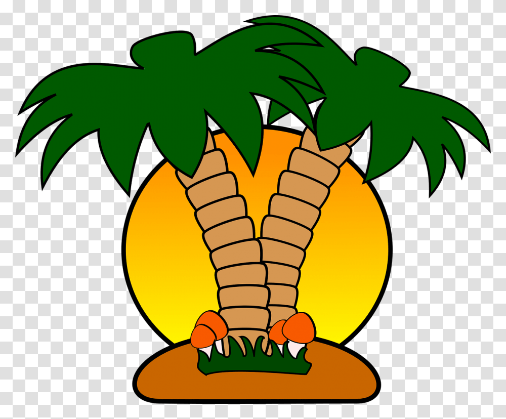 Free Tropical Island With Palm Trees Clip Art Free Tropical Clip Art, Plant, Food, Vegetable, Fruit Transparent Png