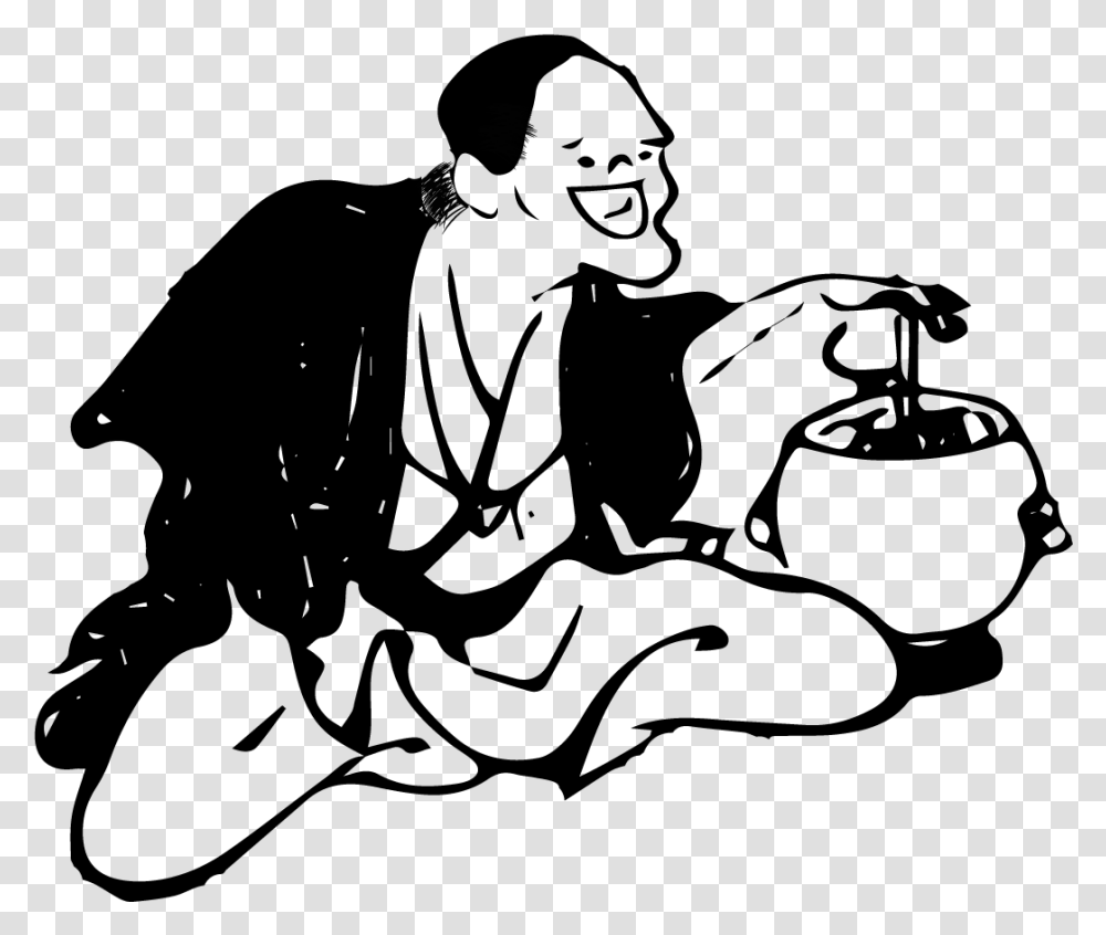 Free Ukiyo E Illustration Of Laughing Man Illustration, Outdoors, Nature, Astronomy, Outer Space Transparent Png