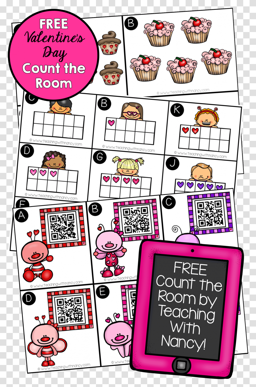 Free Valentine's Day Count The Room, Mobile Phone, Electronics, Cell Phone, QR Code Transparent Png