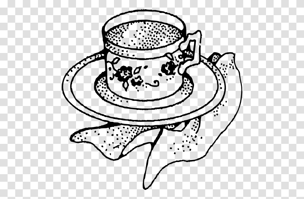 Free Vector Cup Of Tea Clip Art Tea Cup Coffee Black And White Clipart, Pottery, Saucer, Wedding Cake, Dessert Transparent Png
