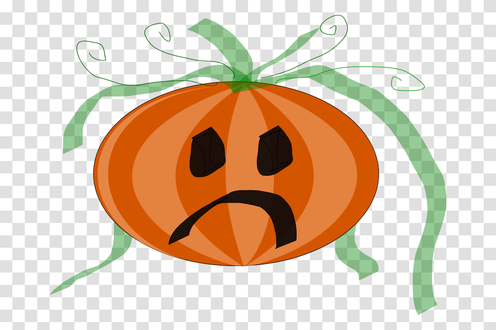 Free Vector Decorated Sad Pumpkin Clip Art, Plant, Vegetable, Food, Halloween Transparent Png