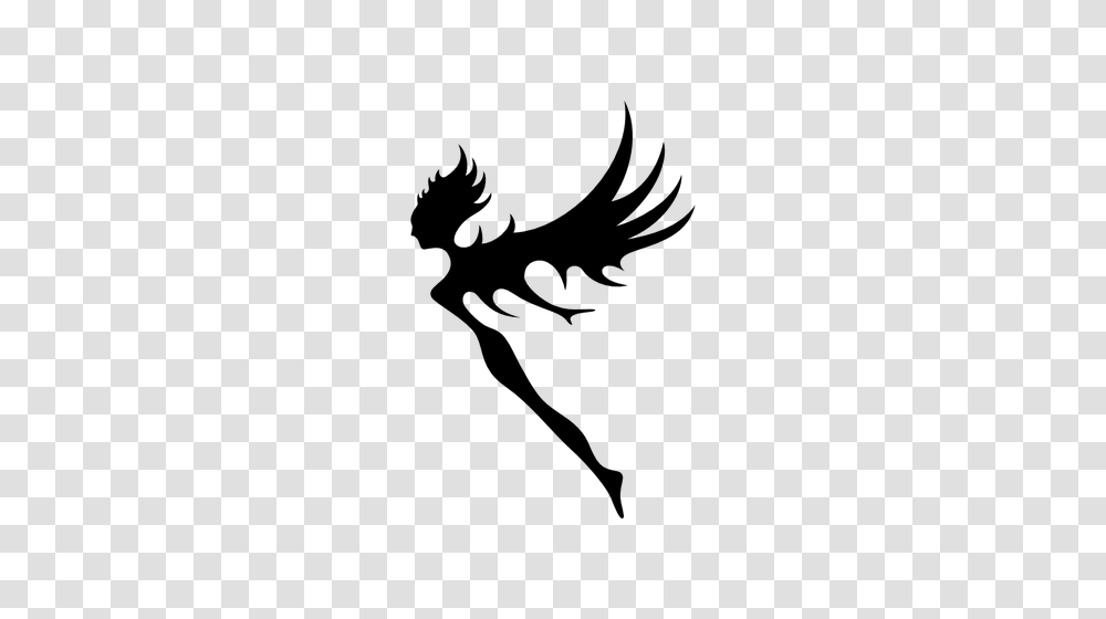 Free Vector Fairy Silhouette, Gray, World Of Warcraft Transparent Png