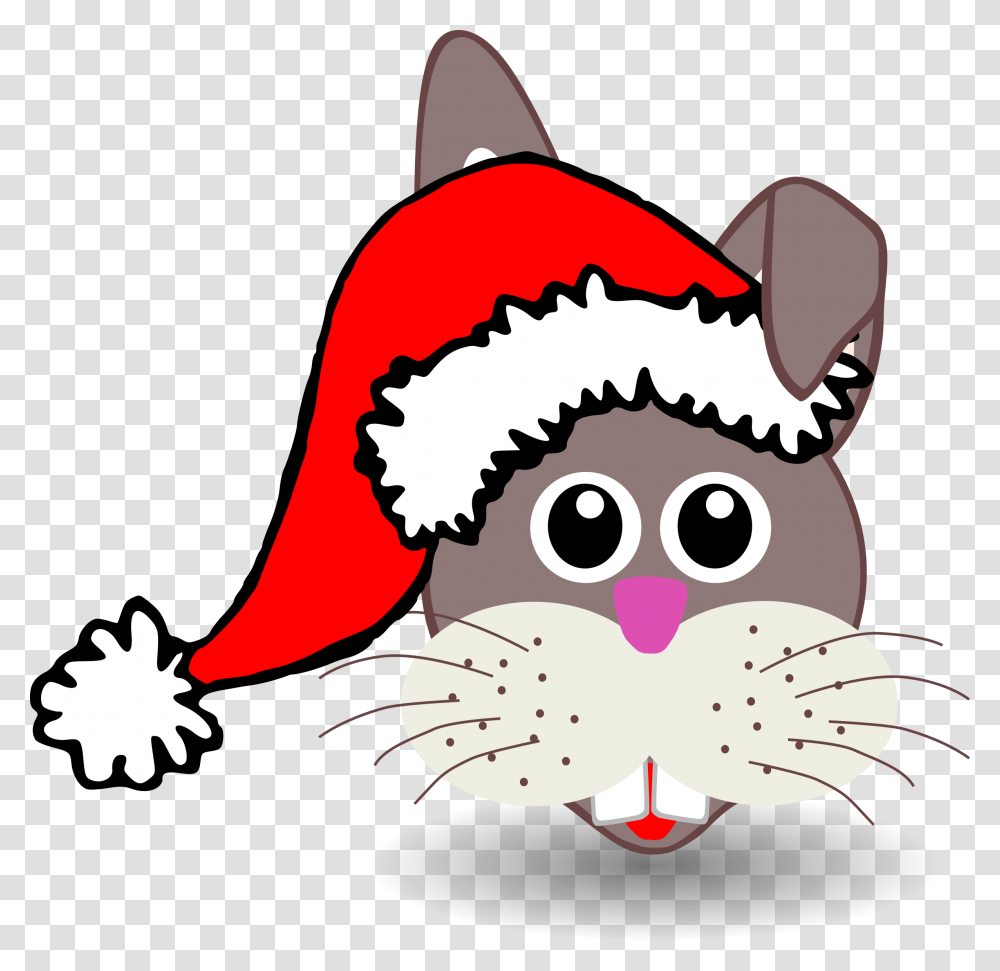 Free Vector Funny Bunny Face With Santa Claus Hat Blue Santa Hat Clipart, Elf, Animal Transparent Png
