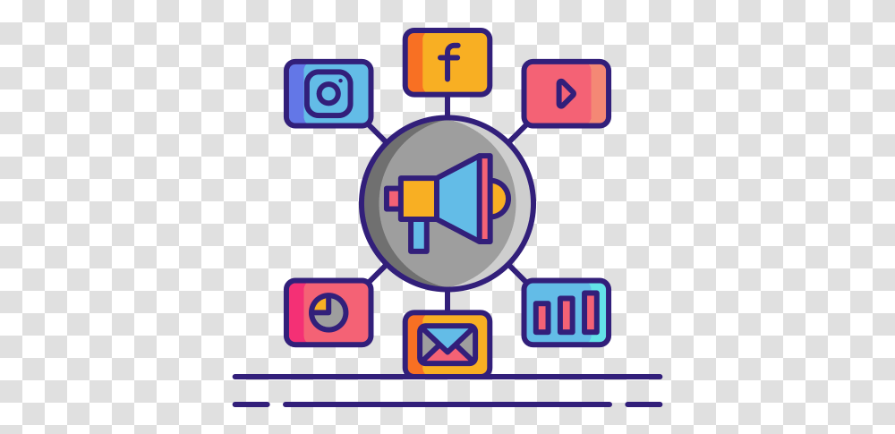 Free Vector Icons Of Facebook 4 Steps Process Diagram, Pac Man, Network Transparent Png