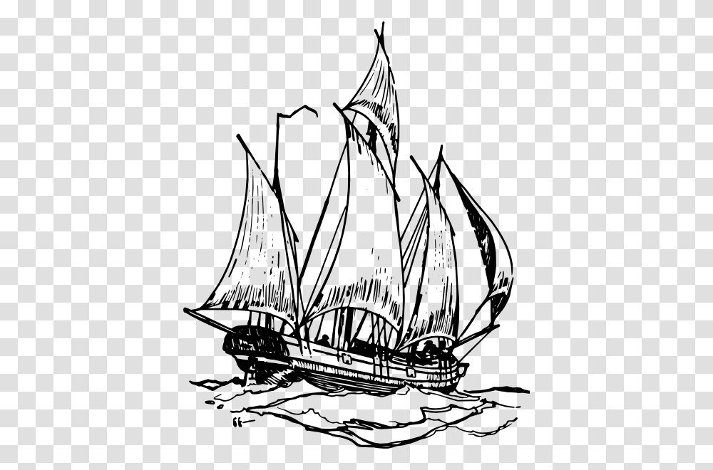 Free Vector Lugger Ship Clip Art Graphic Available For Free, Transportation, Vehicle, Boat, Sailboat Transparent Png