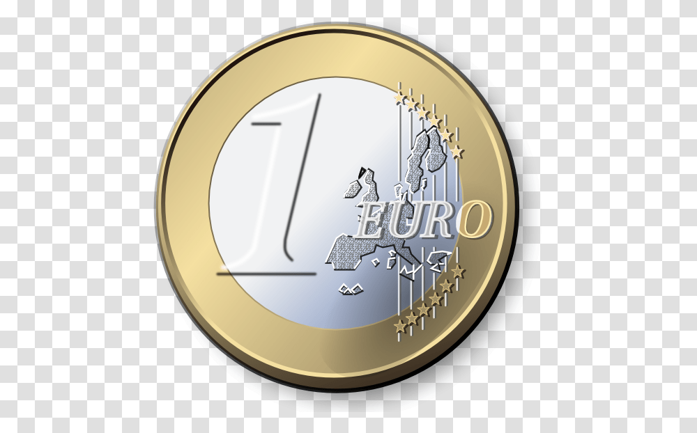 Free Vector One Euro Coin Clip Art Euro Coin, Money, Nickel, Clock Tower, Architecture Transparent Png