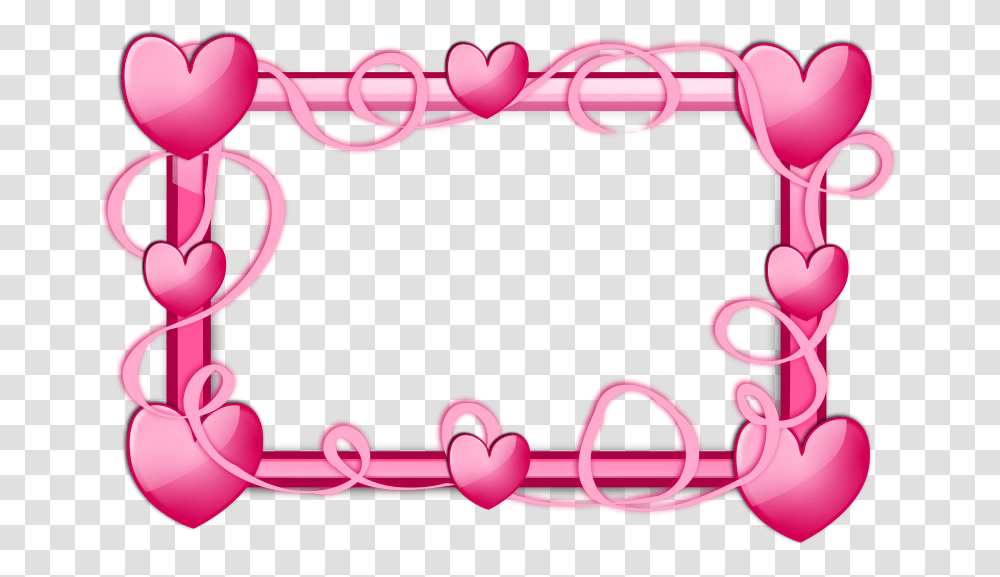 Free Vector Pink Hearts Frame Heart Border Design Landscape, Bracelet, Jewelry, Accessories Transparent Png