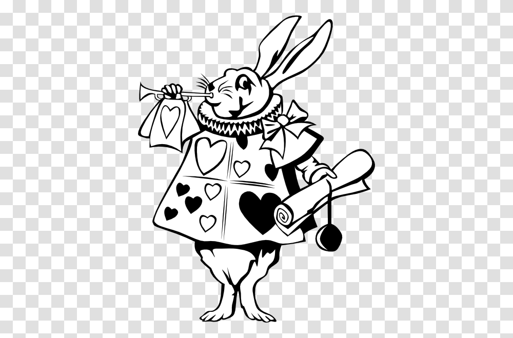 Free Vector Rabbit From Alice In Wonderland Clip Art Tattoos, Stencil, Doodle, Drawing, Lawn Mower Transparent Png