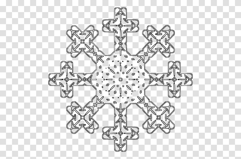 Free Vector Snowflake Outline Clip Art Outlined White Snowflake, Cross Transparent Png