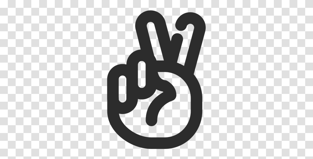 Free Victory Hand Line Icon Available In Svg Eps Ai Language, Text, Stencil, Symbol, Alphabet Transparent Png