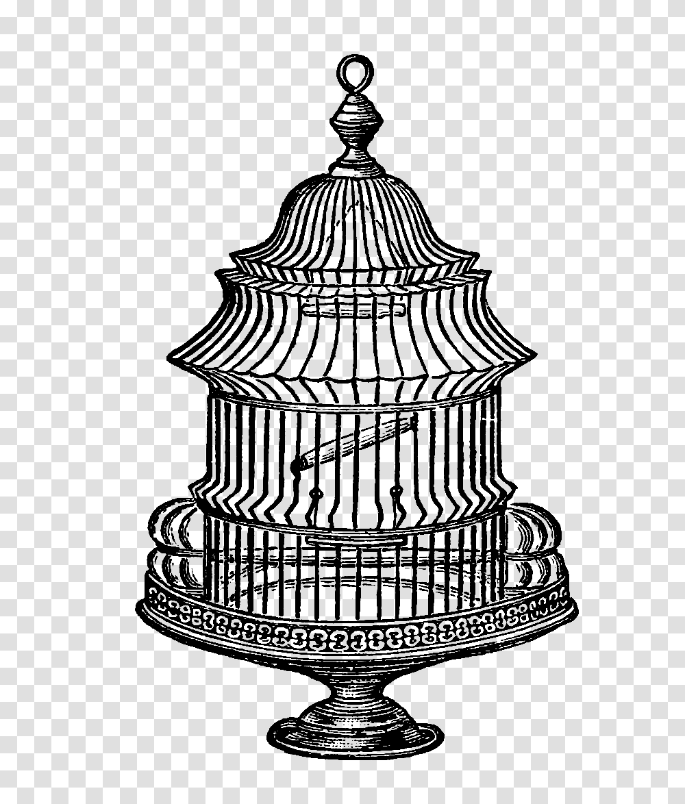Free Vintage Bird Cage Clipart No Oh So Nifty Vintage Graphics, Architecture, Building, Lamp, Tower Transparent Png