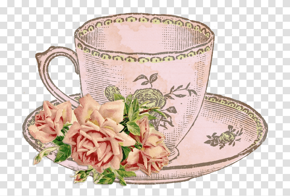 Free Vintage Tea Cup Images Background Vintage Tea Cup Clip Art, Saucer, Pottery, Coffee Cup, Plant Transparent Png