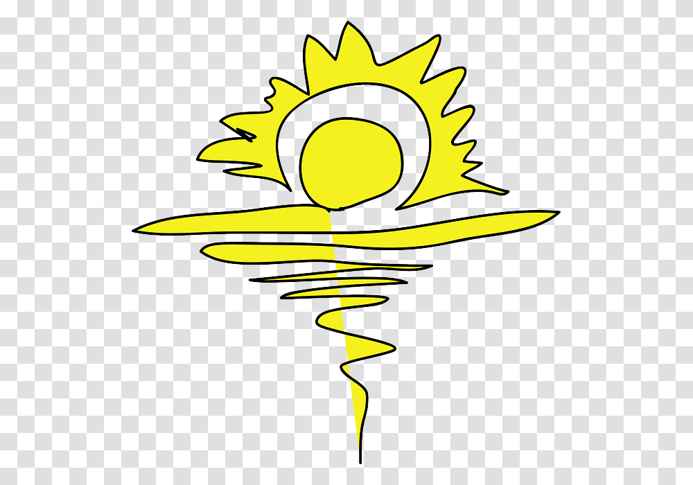 Free Water Yellow Drawing Beach Sun Cartoon Free, Outdoors, Sunlight, Sky, Nature Transparent Png