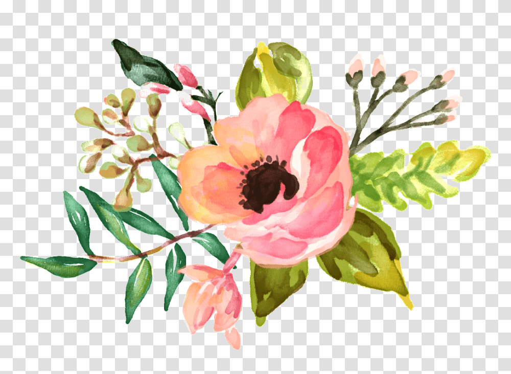 Free Watercolor Bouquet Backgrounds Wallpaper Free Download On Heypik, Floral Design, Pattern Transparent Png