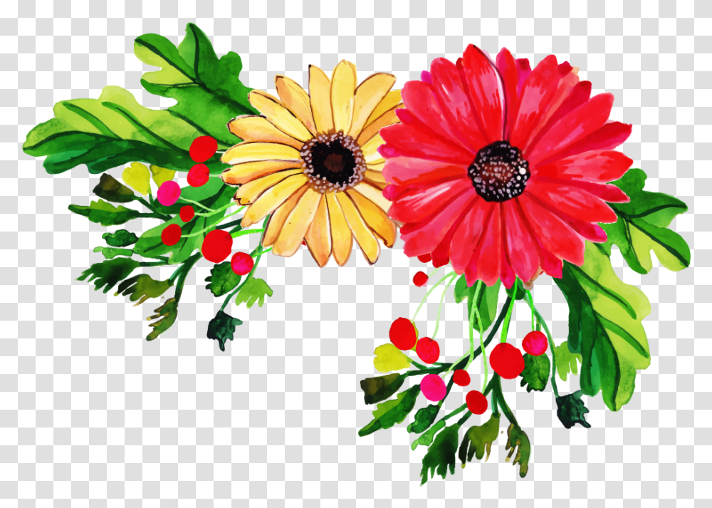 Free Watercolor Floral Bunch Flower, Floral Design, Pattern, Graphics, Art Transparent Png