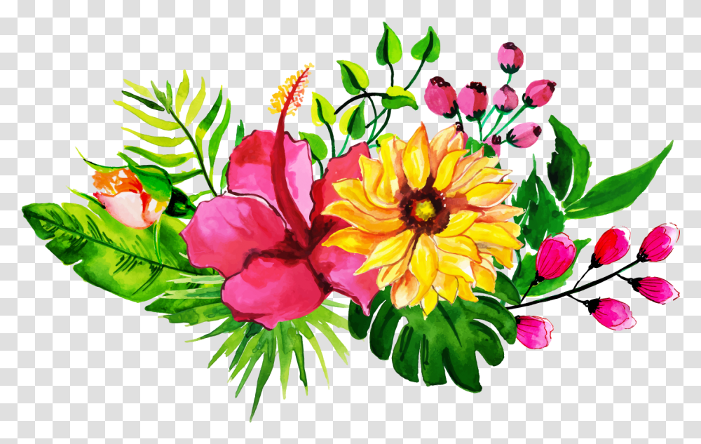 Free Watercolor Floral Bunch Flower, Graphics, Art, Floral Design, Pattern Transparent Png
