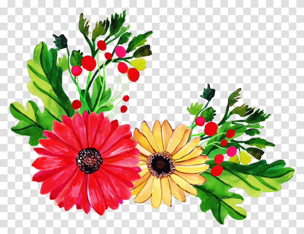 Free Watercolor Floral Bunch Konfest Portable Network Graphics, Art, Floral Design, Pattern, Plant Transparent Png