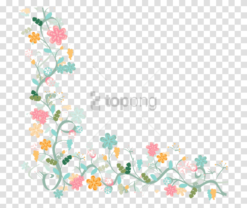 Free Watercolor Flower Vector Border Image Vector Border Flowers, Floral Design, Pattern Transparent Png