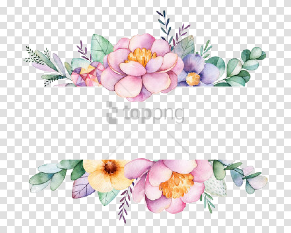 Free Watercolor Flowers Frame Image With Frame Flower Border, Floral Design, Pattern, Graphics, Art Transparent Png